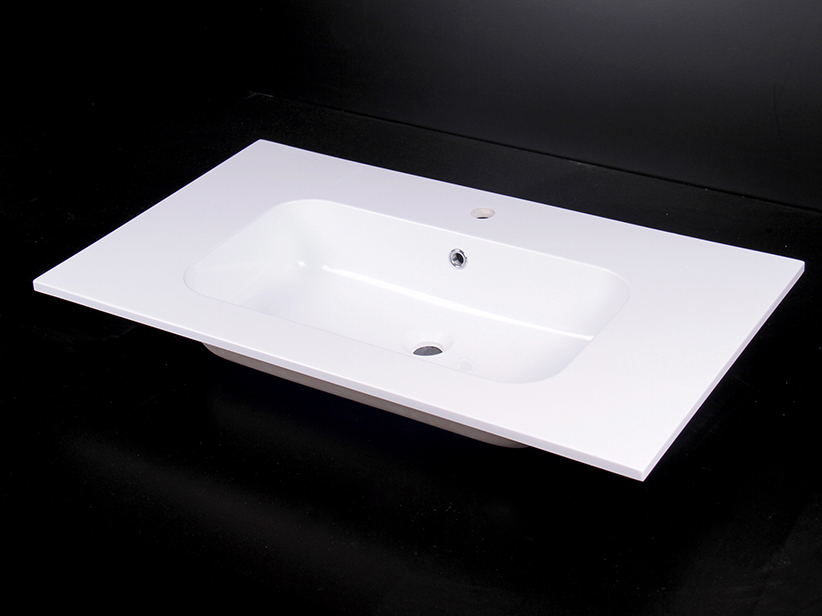 Lavabo Incasso Unitop Plano 90,5X51,5 in Resina Lucido Bianco-9062