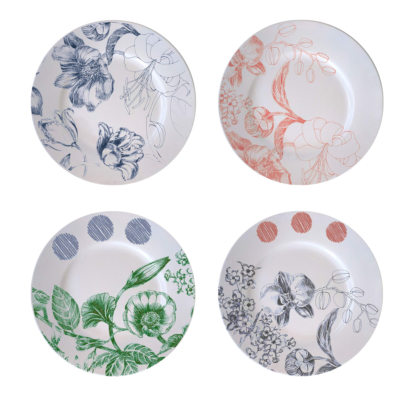 Set di 4 piatti da pane Marie Antoinette