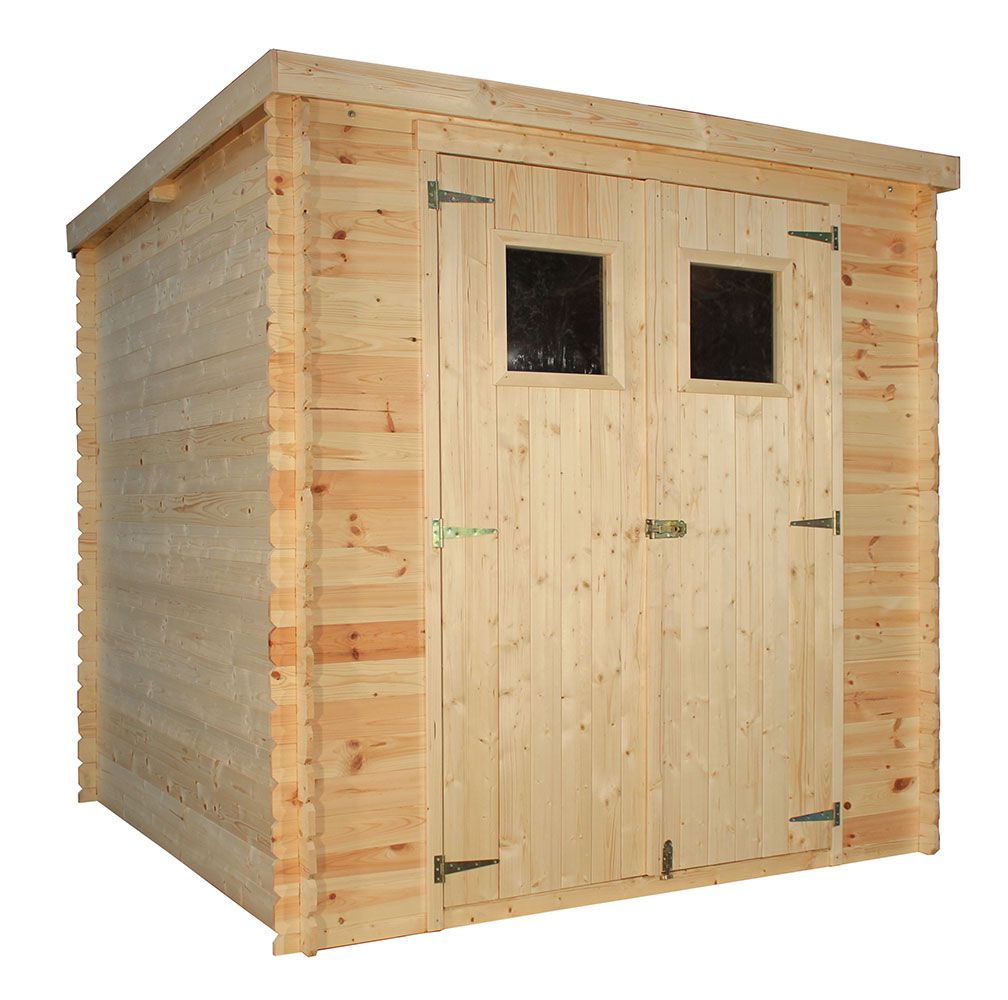 Casetta da giardino prefabbricata "Wien", spessore 19 mm, tetto piano - 200 cm x 200 cm (l x p) - incl. cartone catramato