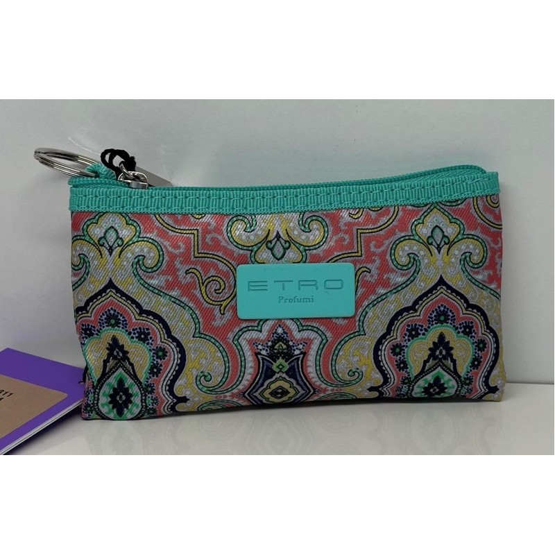 MINI TROUSSE ROSA RIFINITURE VERDE ACQUA 13.5X7.5X2 CM. ETRO PROFUMI