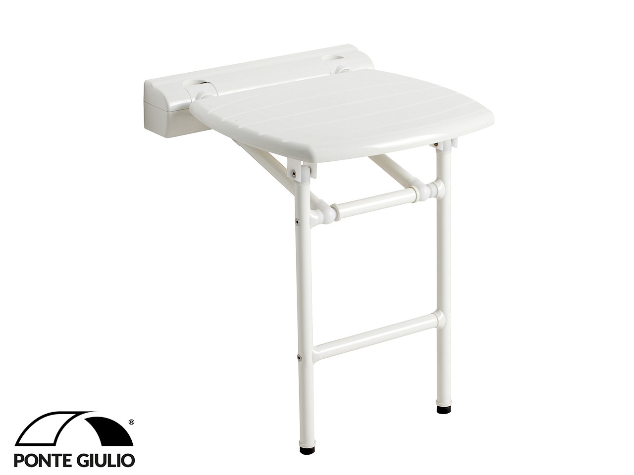 Sedile Doccia Ribaltabile con Gamba a Terra Tecno Bianco-69074