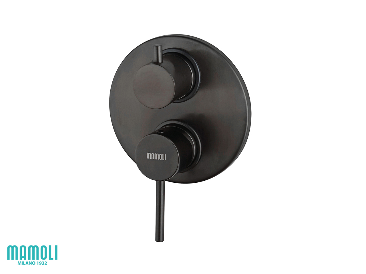 Placca per Miscelatore Doccia Incasso con Deviatore 2 Vie Monocomando Nero Opaco-59765