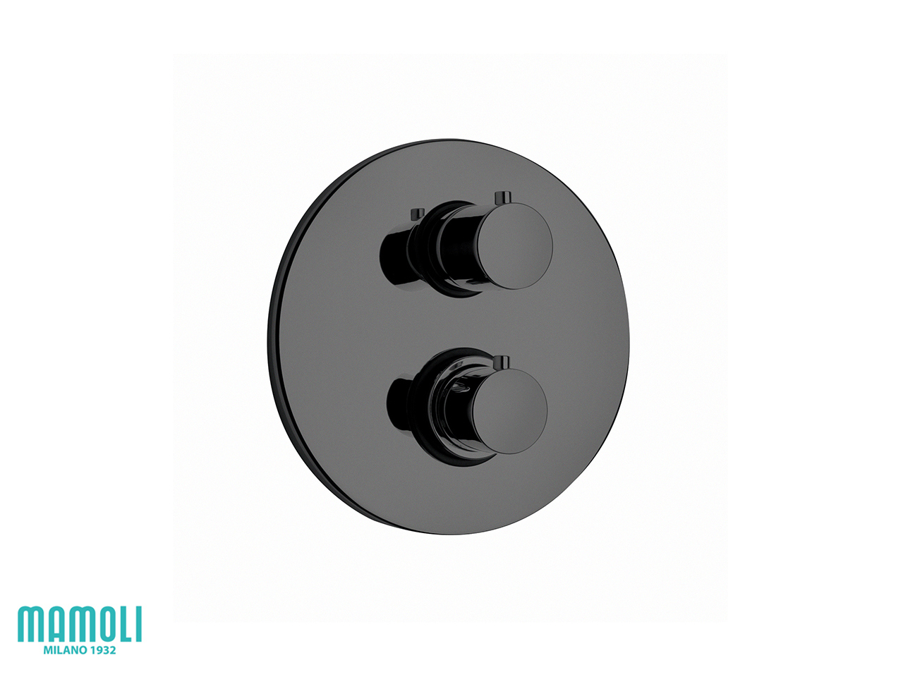 Placca per Miscelatore Doccia Incasso con Deviatore 2 Vie Pico Monocomando Nero Opaco-59777