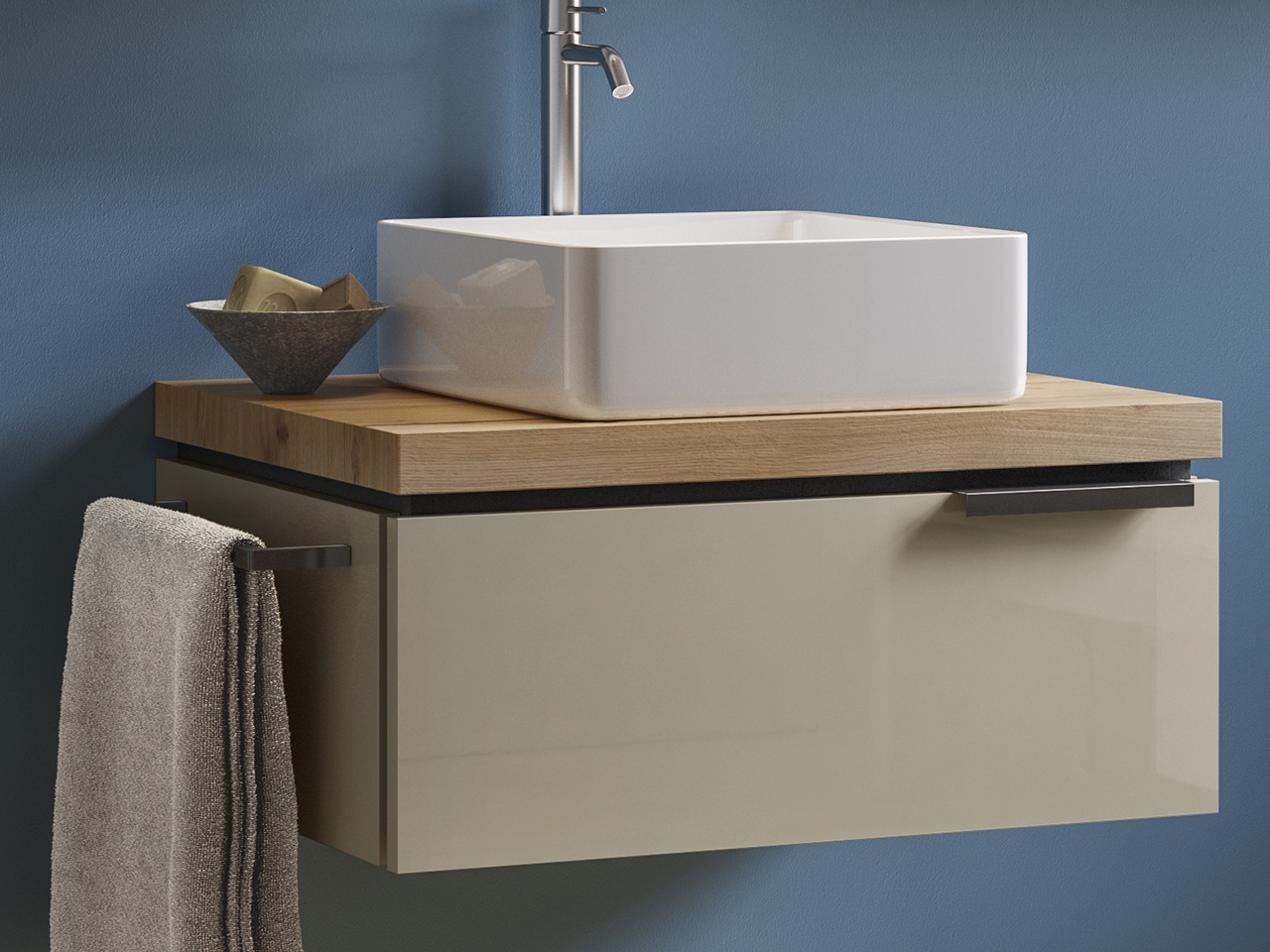 Cassetto Touch 70xH26 cm Tortora Lucido-69682