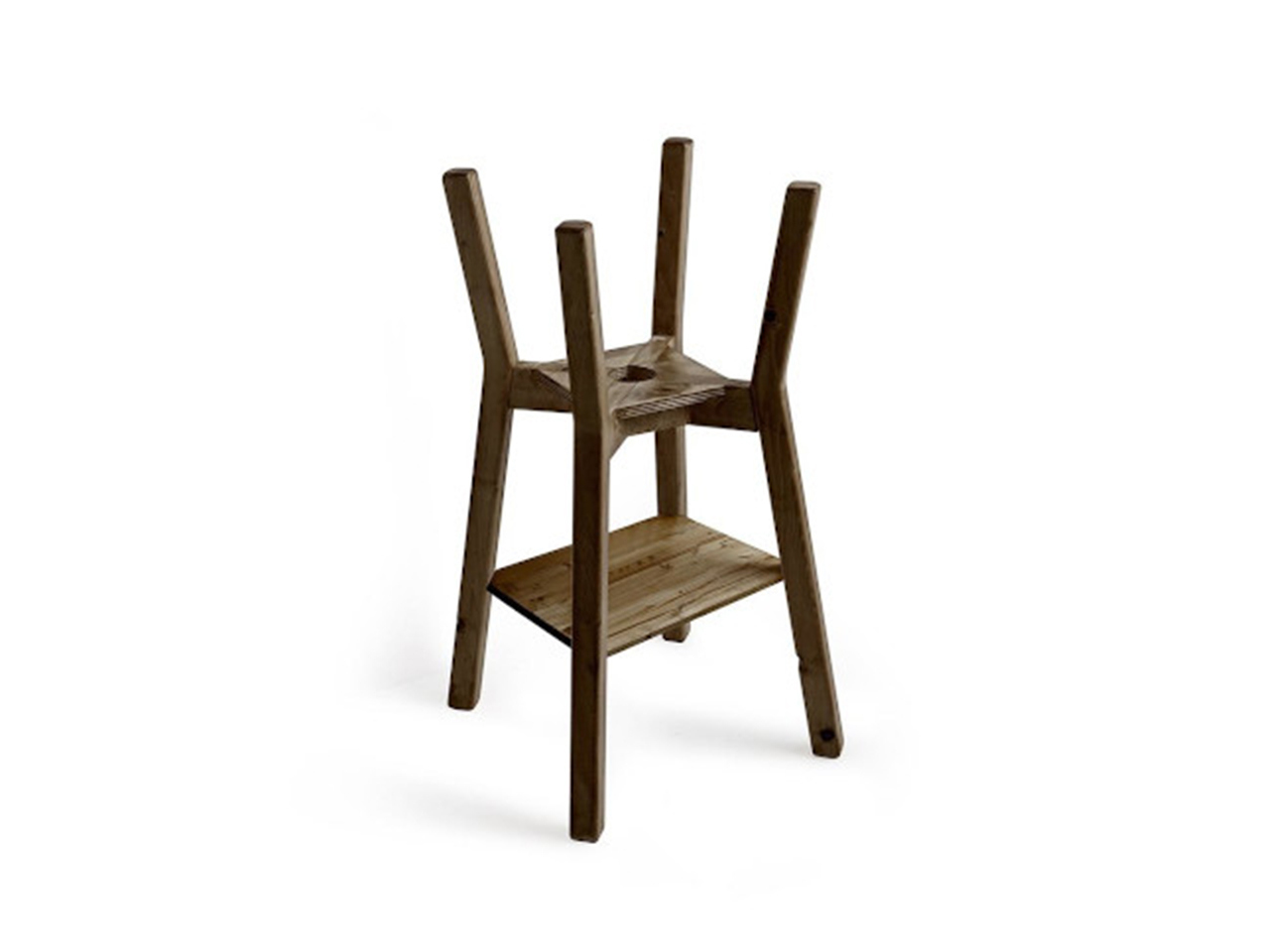 Supporto per Lavabo Bacile Midi Abete Invecchiato Scuro con Ripiano-62894