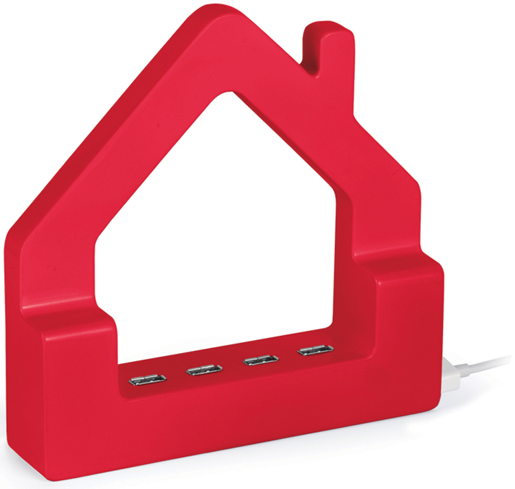 Multiporta Hub Usb City House Rossa