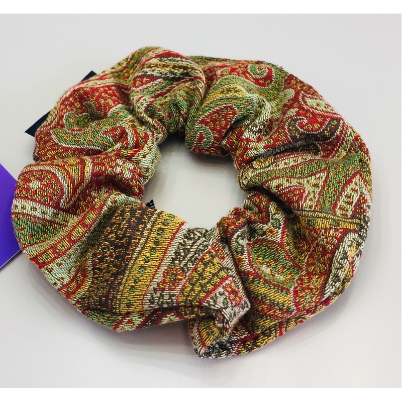 NASTRO ELASTICO PER CAPELLI PICCOLO FANTASIA VERDE MILITARE/BORDEAUX ETRO