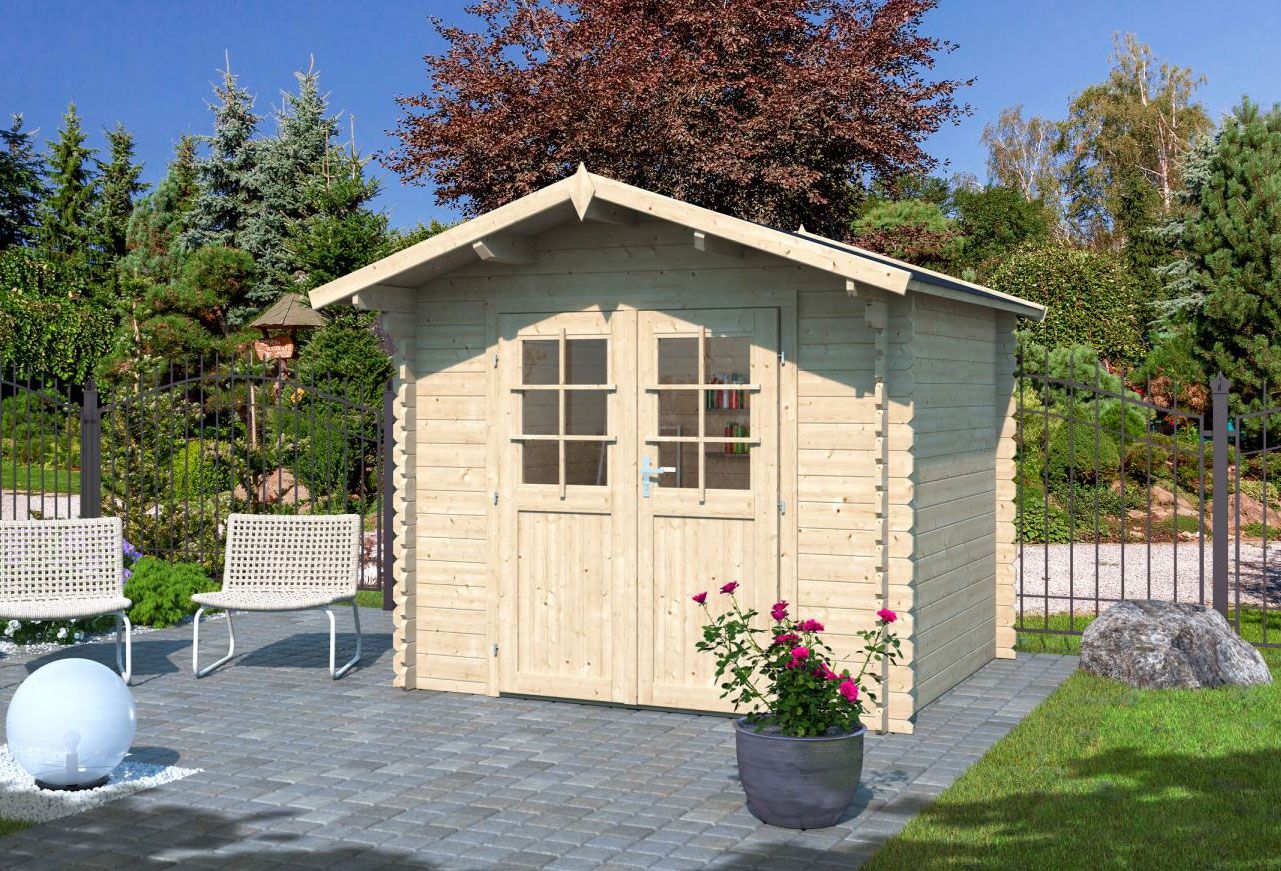 Casetta da giardino "Gartenfreude" 2 - spessore 28 mm, superficie: 5,83 m², tetto a capanna