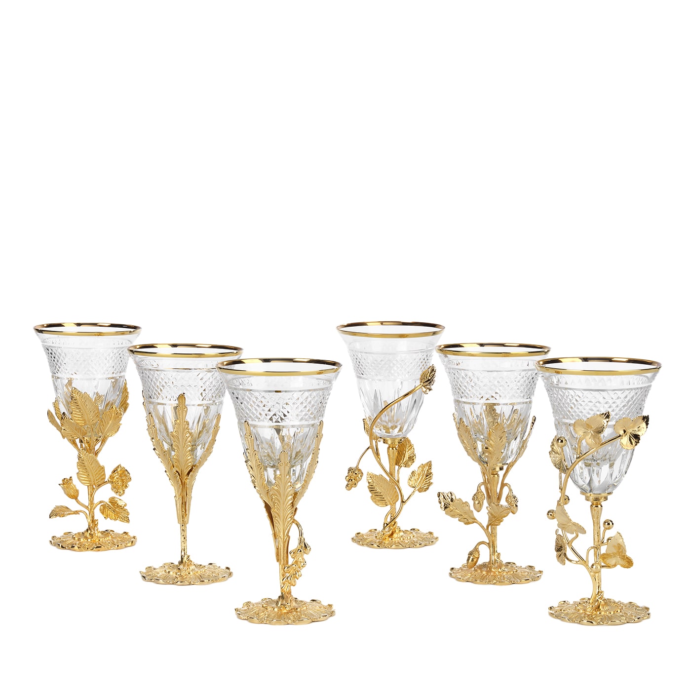 Set di 6 calici di cristallo