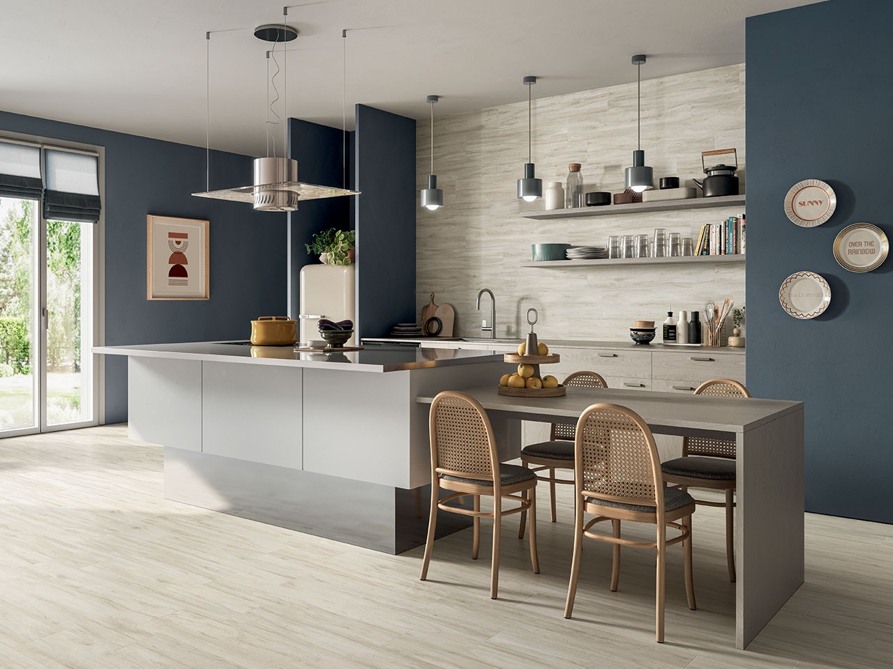 Piastrella Sottile 3,5 mm Slim Wood White 20x100 Gres Effetto Legno Bianco-59949