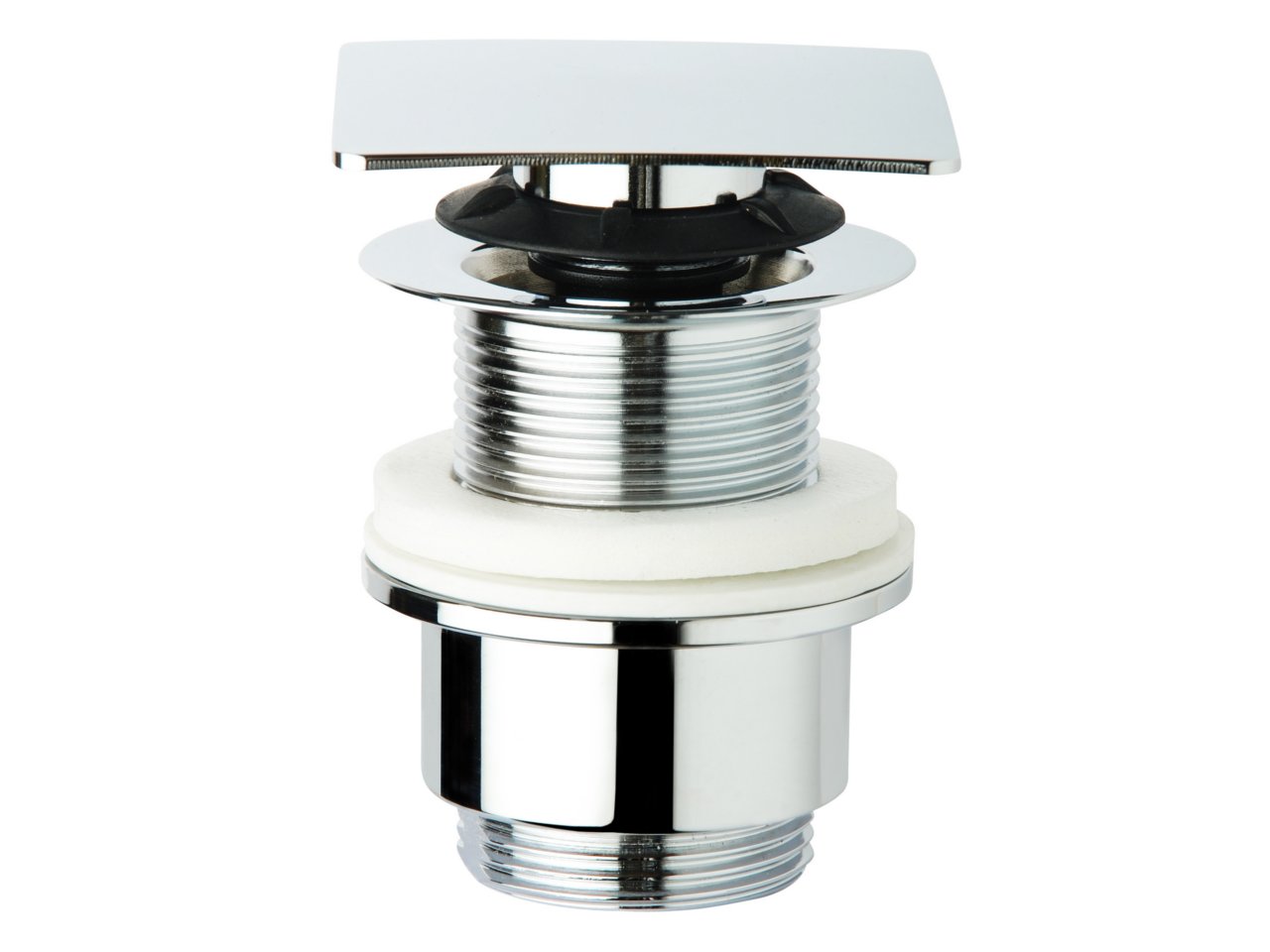 Piletta Lavabo Click Clack Quadrata H90mm Senza Troppo Pieno Cromo-16429