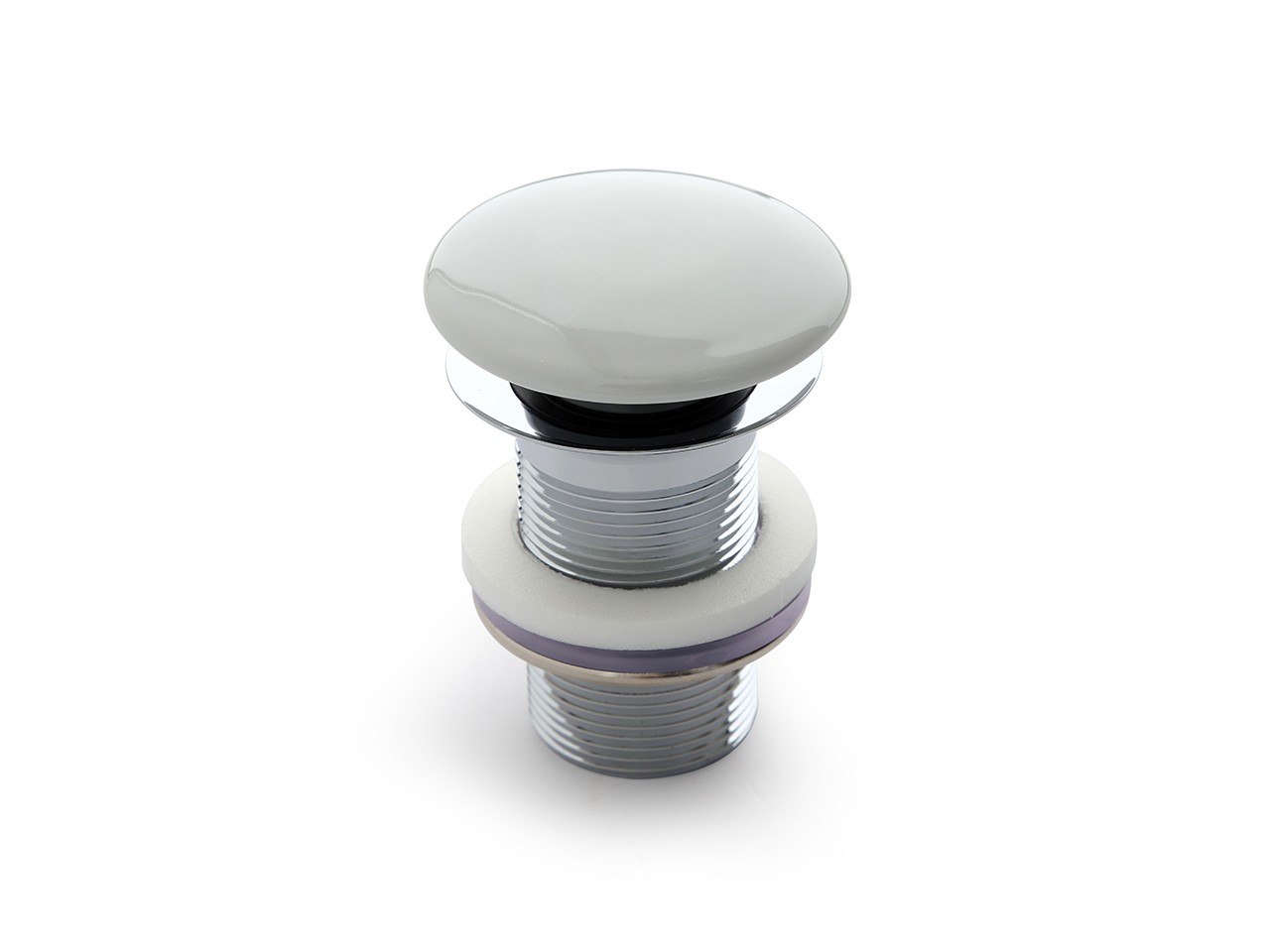 Piletta Lavabo Click Clack Horganica in Ceramica Senza Troppo Pieno Argento Satinato-62648