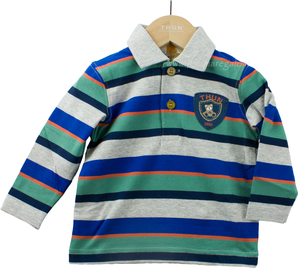 Polo Maglia a Righe Manica Lunga Boy