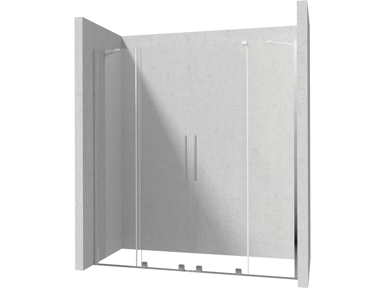 Porta Doccia Prizma 2 Ante Scorrevoli cm 180 H195 Est 174/178 Cristallo 6 mm Trasp. Profili Cromo-9023662