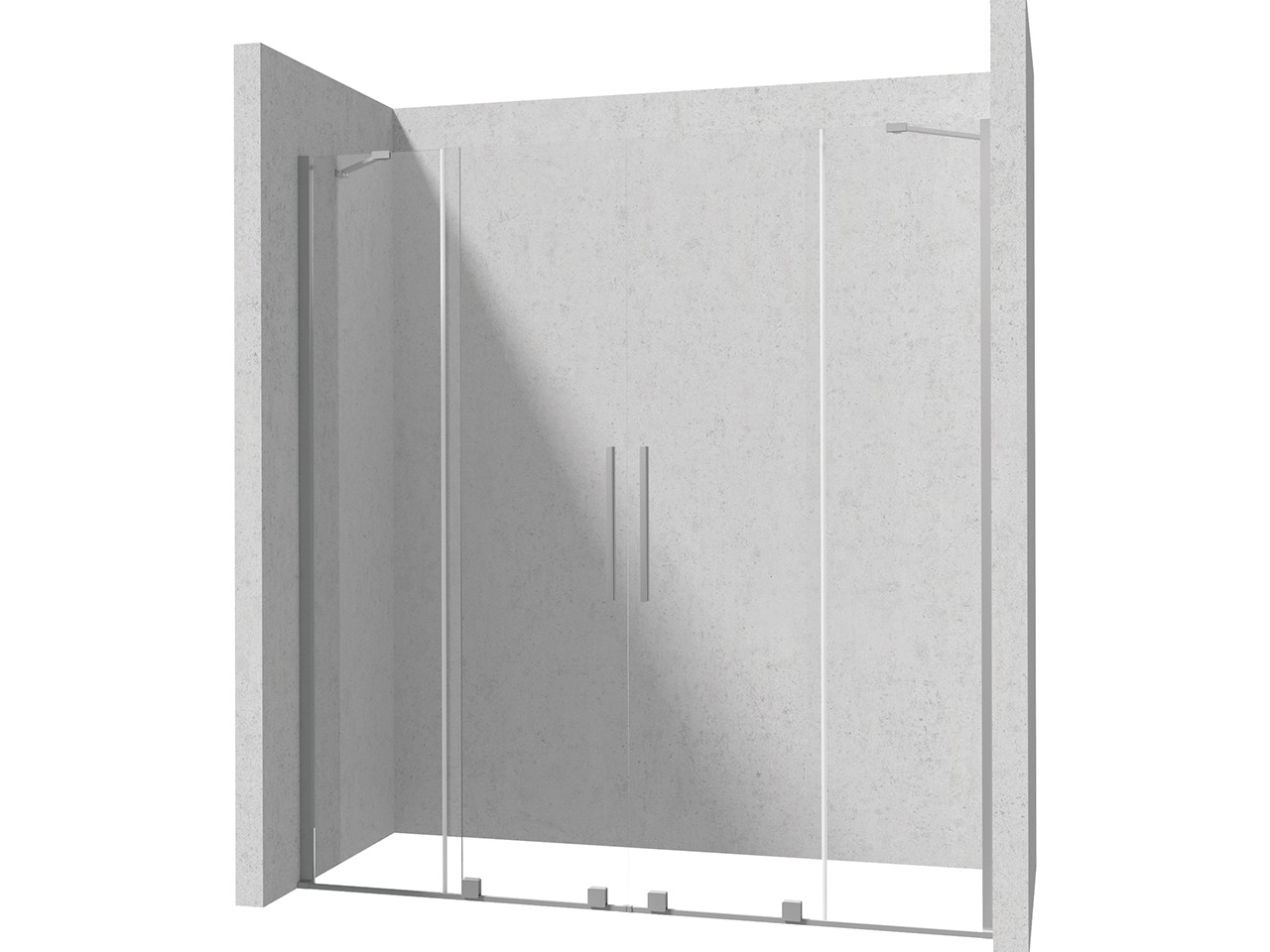 Porta Doccia Prizma 2 Ante Scorrevoli cm 190 H195 Est 88/90-98/100 Cristallo 6 mm Trasp. Profili Effetto Inox Spazzolato-9023678