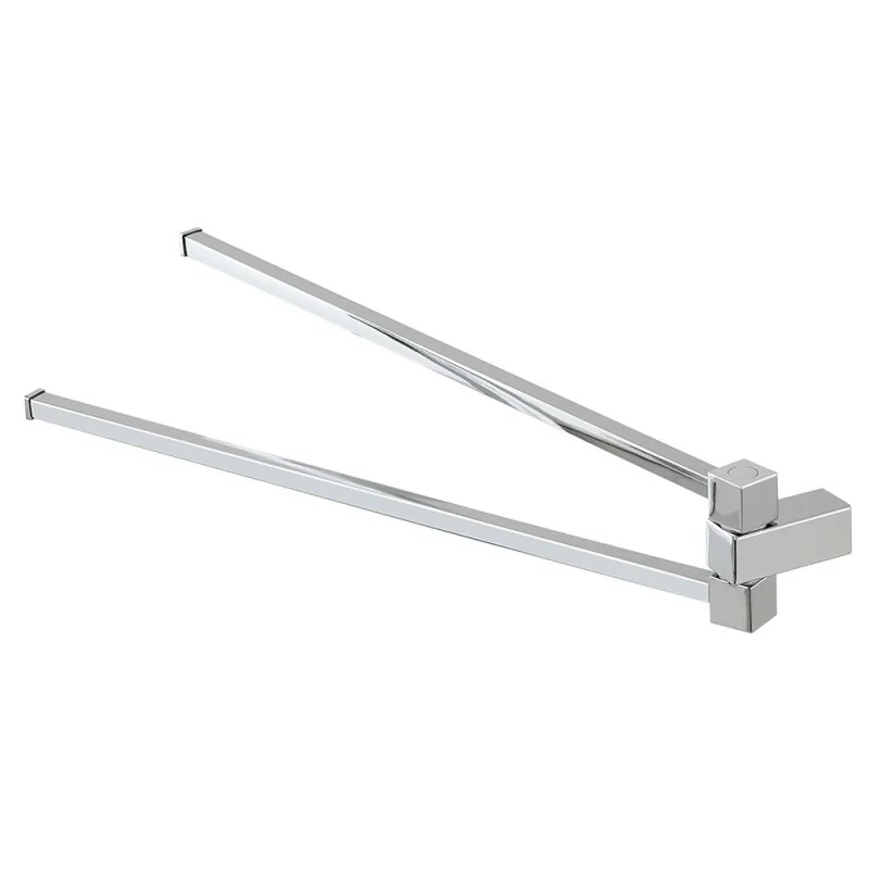 Porta asciugamani a muro 40 cm con doppio braccio in acciaio cromato Unica