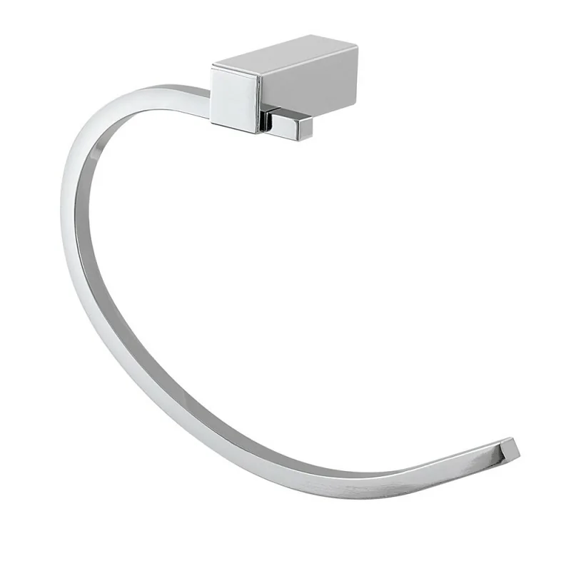 Porta asciugamani da parete ad anello in acciaio cromato Unica