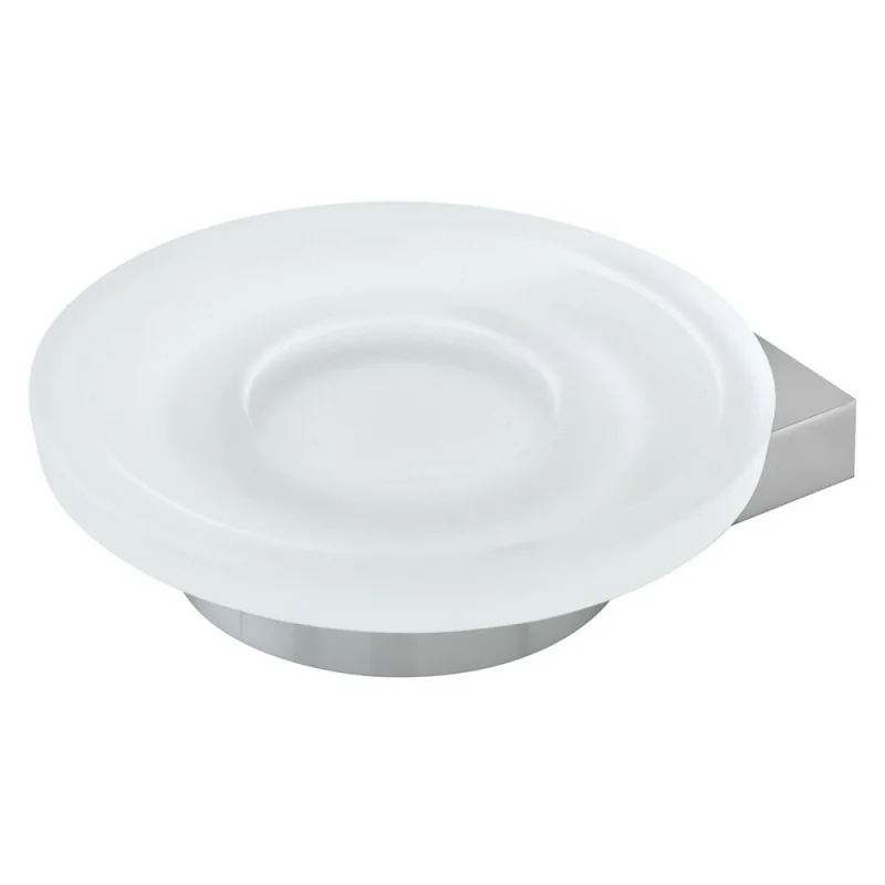 Porta sapone a muro in vetro satinato e acciaio cromato Futura