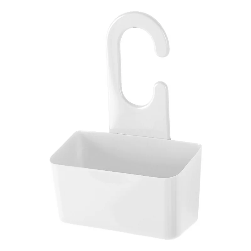 Portaoggetti doccia bianco in PVC gancio e fori di scolo per l’acqua