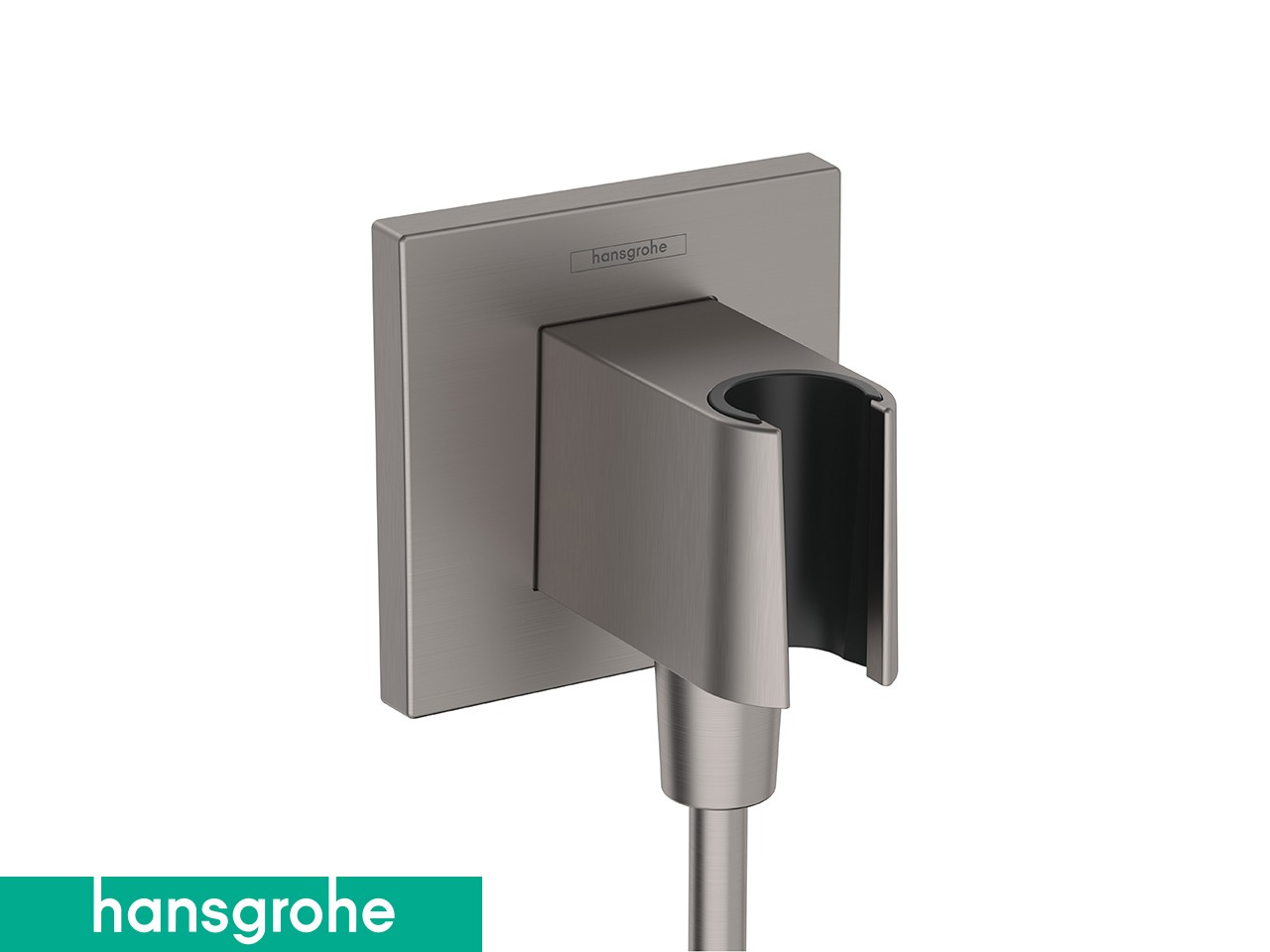 Presa Acqua Duplex Hansgrohe® FixFit E con Supporto per Doccetta Cromo Scuro Satinato-70038