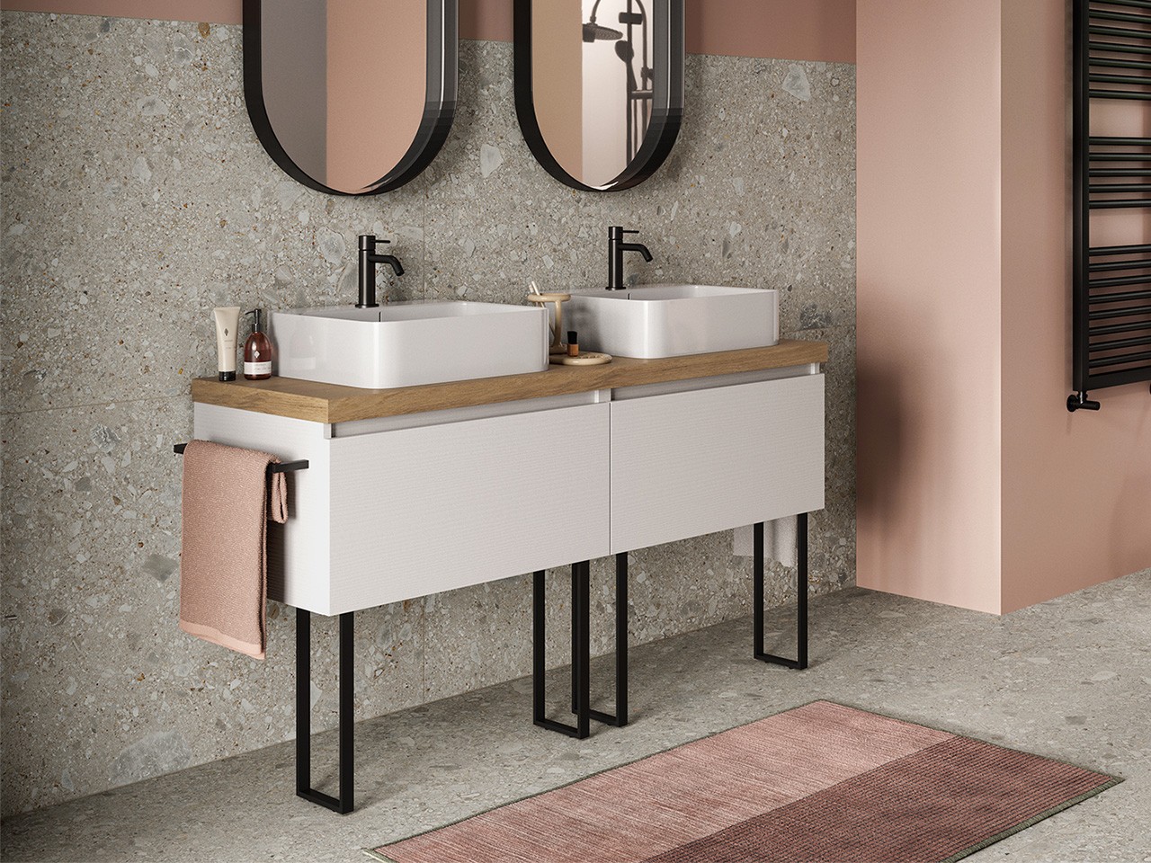 Proteo Coppia Piedini Regolabili H38 Nero Opaco Per Installazione a Terra-72667