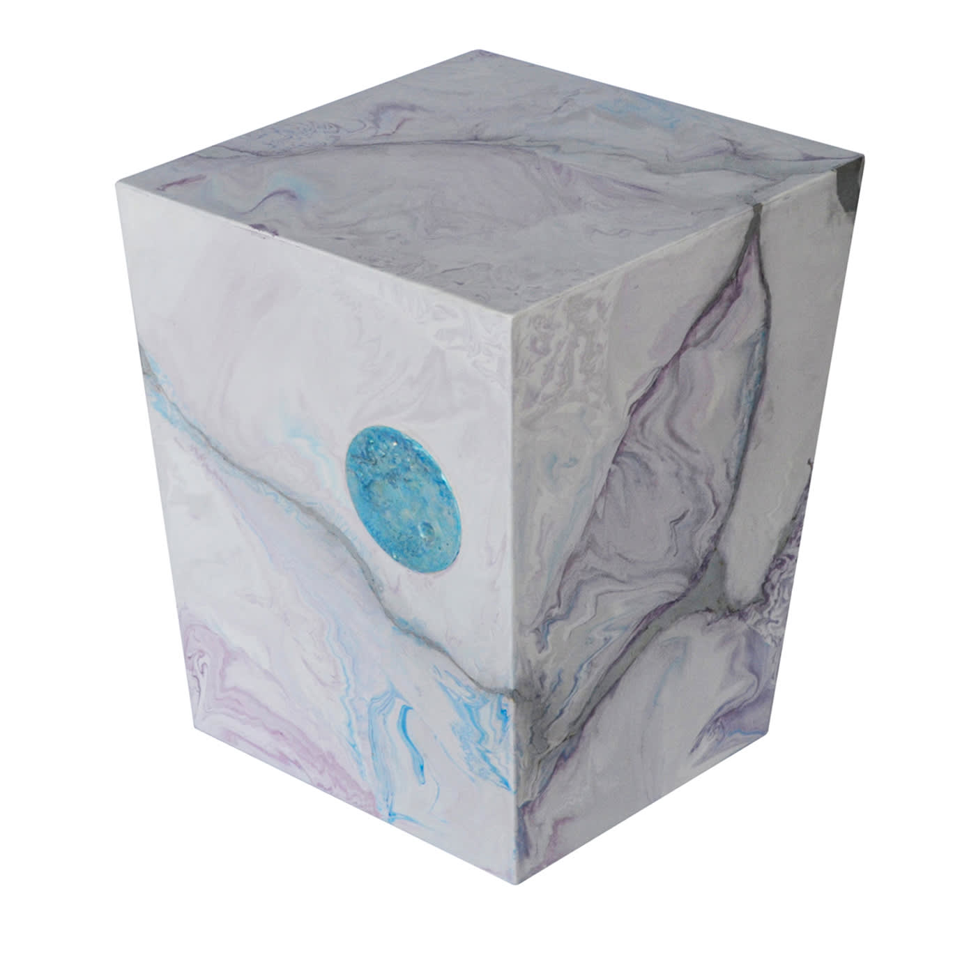 Tavolino azzurro e rosa