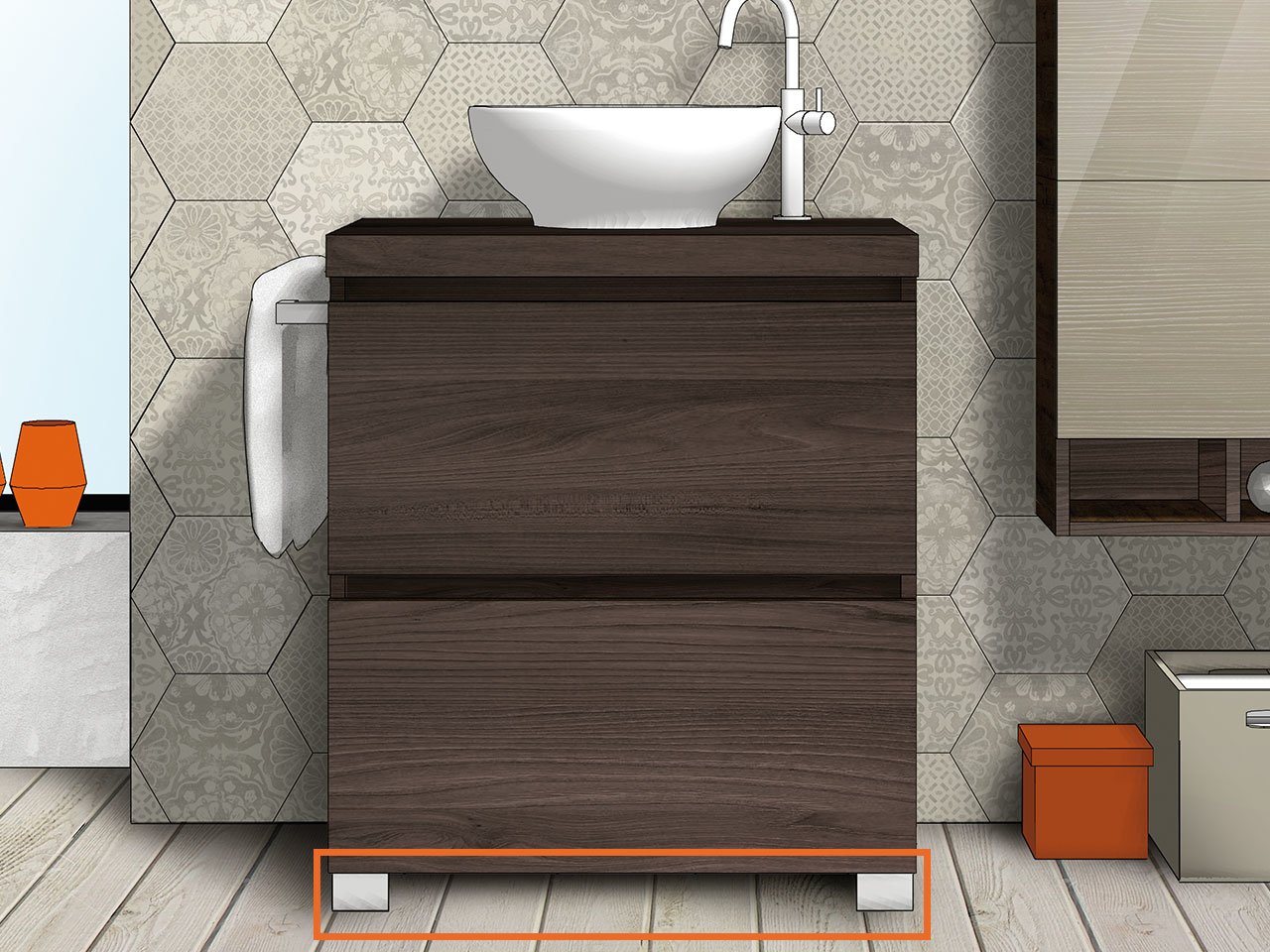 Qubo Coppia Piedini per Installazione a Terra-13344