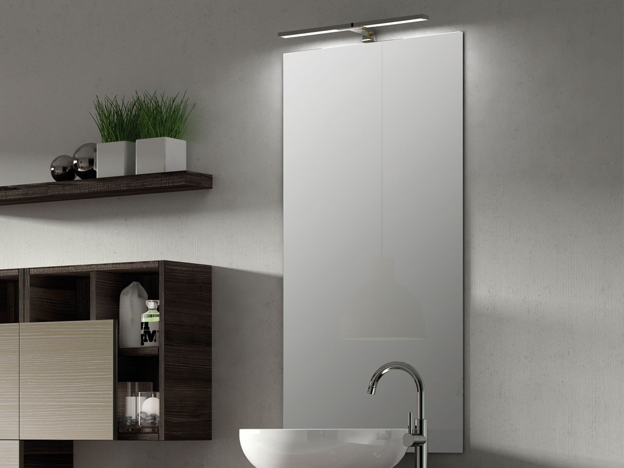 Specchio Bagno Filo Lucido con Bordo Pvc 35X120-12499