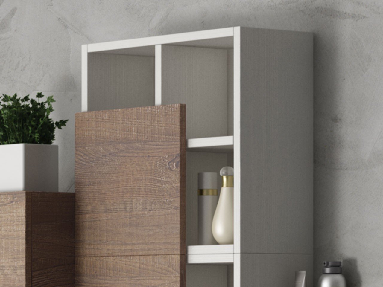 Pensile Bagno Qubo A Giorno Altezza 45 Bianco Matrix-13323