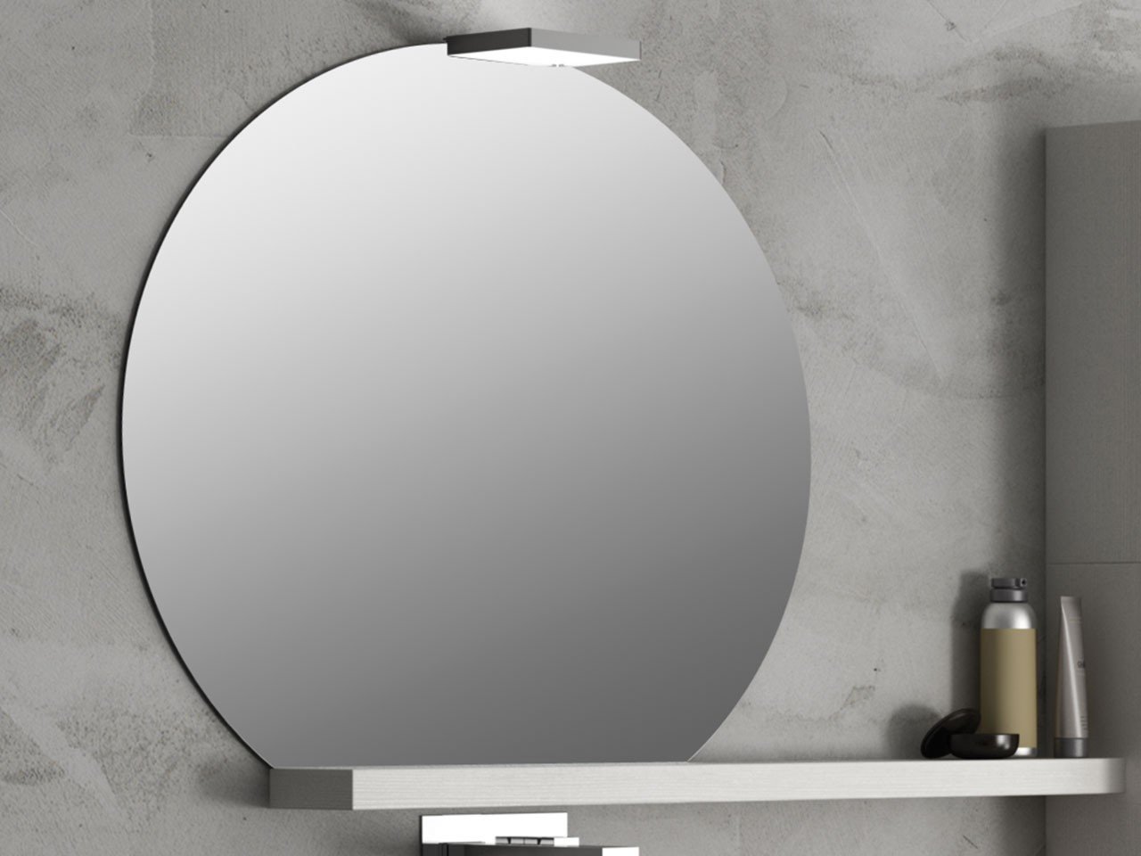 Specchio Bagno Filo Lucido Tonda Segata Cm. 75X67,5-13423