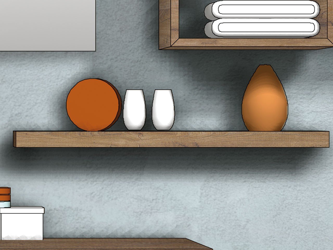 Mensola Bagno Qubo Cm.70X12Xh3,5 Sherwood-13340