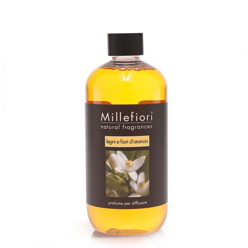RICARICA DIFFUSORE A STICK 500 ML LEGNI E FIORI D'ARANCIO MILLEFIORI MILANO