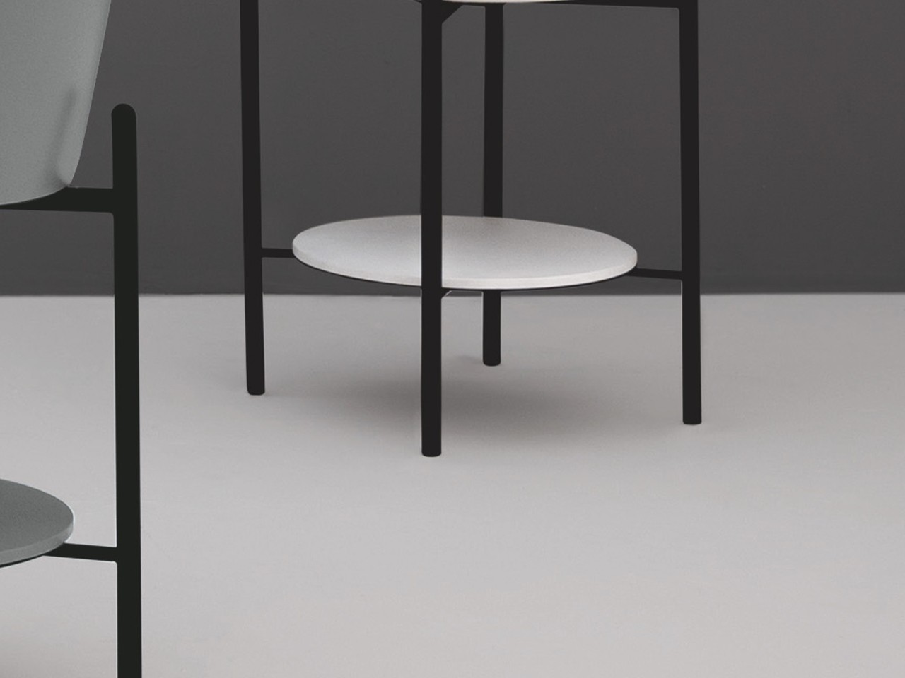 Ripiano Rotondo per Struttura Portalavabo Kracklite in Legno Laccato Bianco Opaco-68970