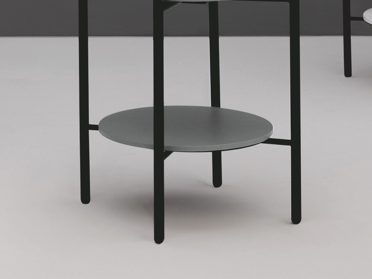 Ripiano Rotondo per Struttura Portalavabo Kracklite in Legno Laccato Grigio Opaco-68971