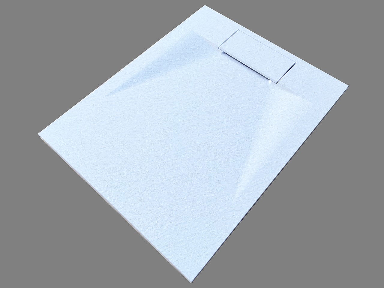 Piatto Doccia Rune 90x80 cm in Vetroresina Effetto Pietra Finitura Bianco-75745