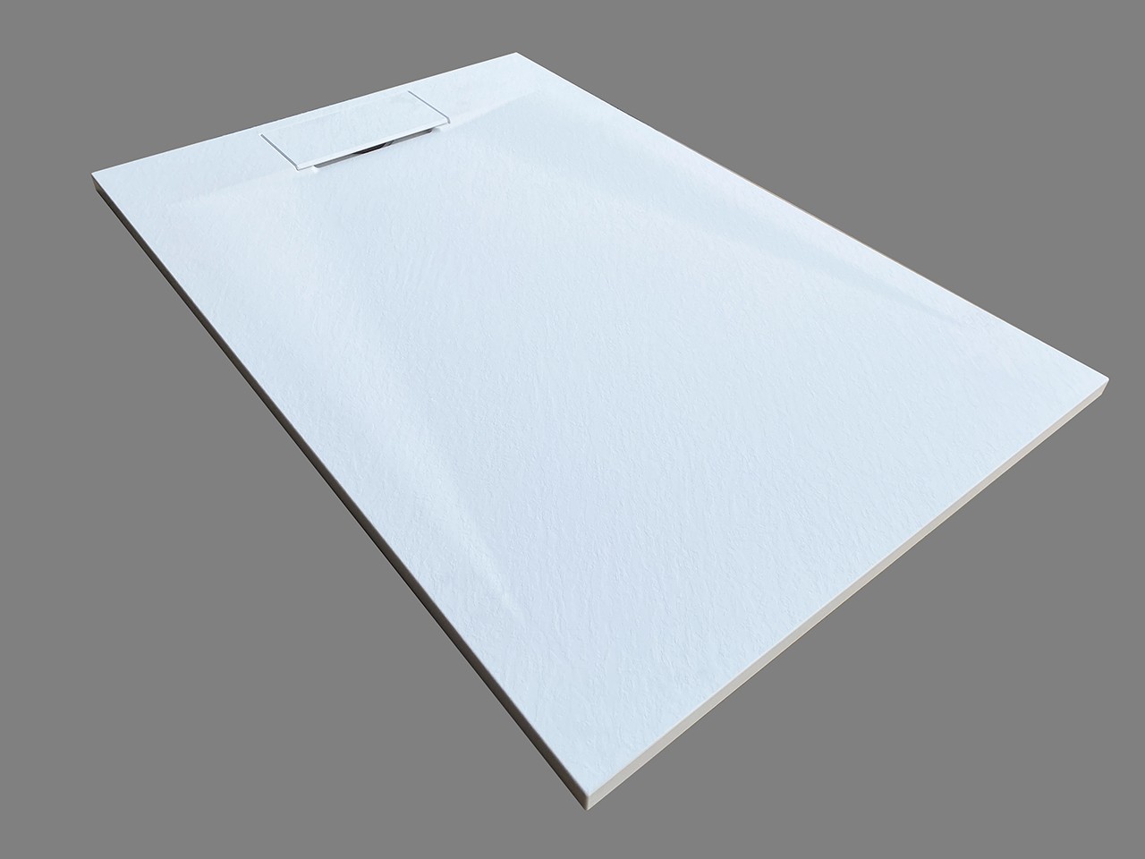 Piatto Doccia Rune 100x70 cm in Vetroresina Effetto Pietra Finitura Bianco-75731