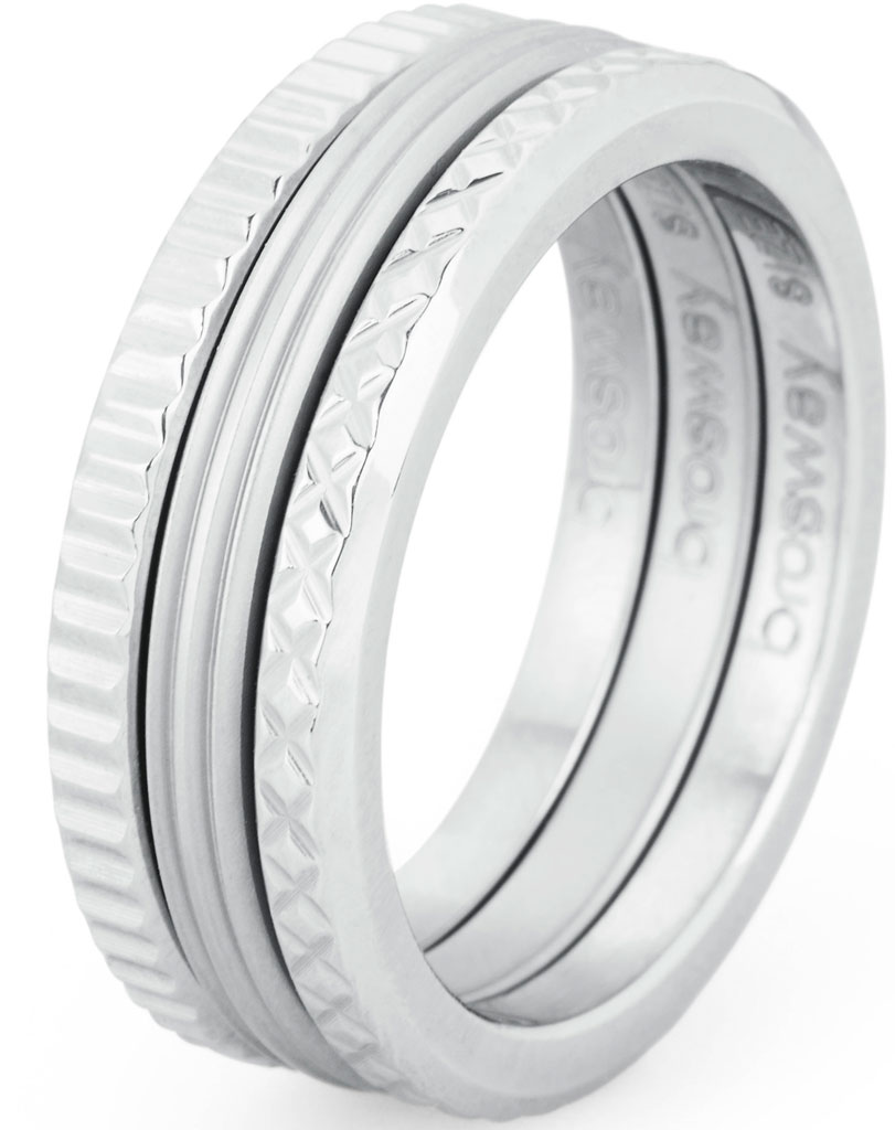 Set 3 Anelli Uomo Wrench Rombo