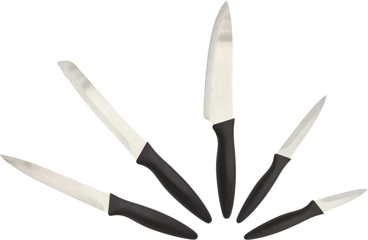Set 5 coltelli con manico nero