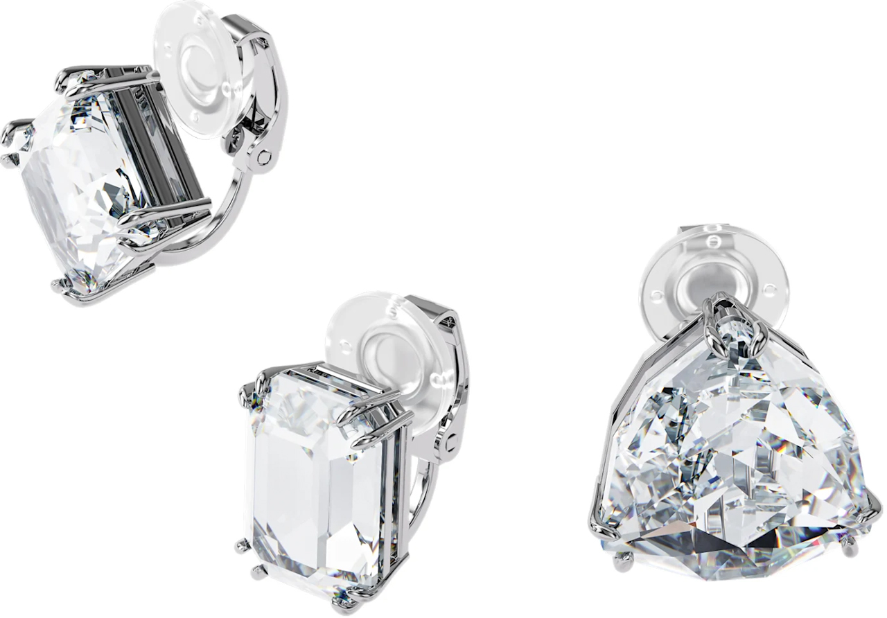 Set Orecchini A Clip Millenia Bianco Placcato Rodio