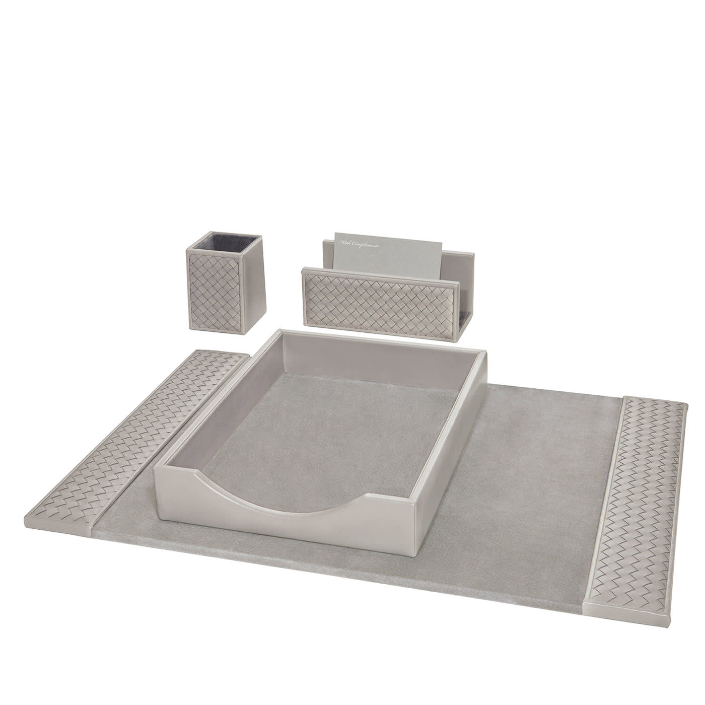 Set da scrivania Celio intrecciato a mano