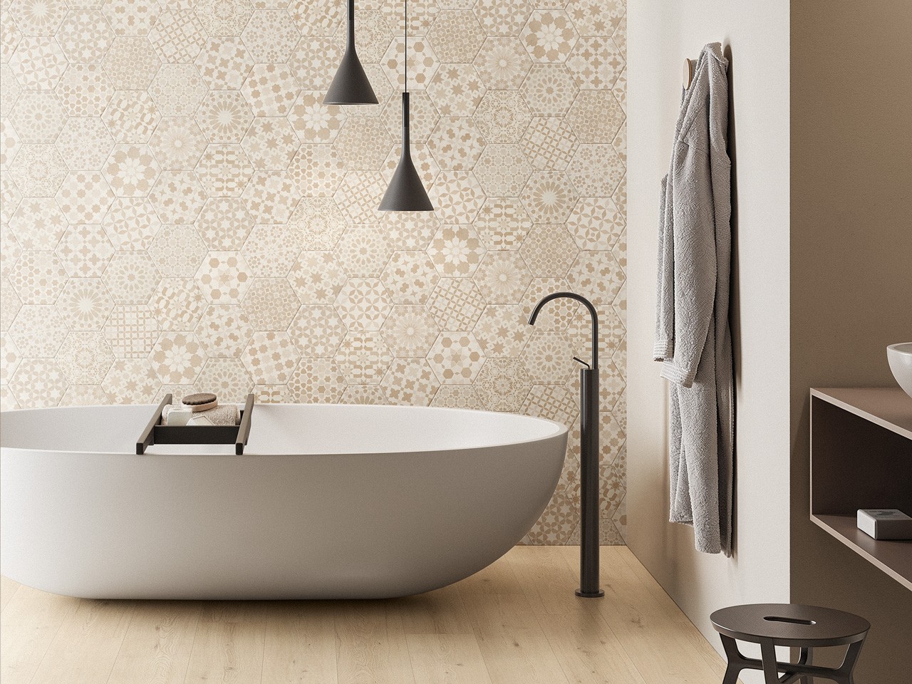 Piastrella Six Deco Marrakech Light Esagona 21x18,2 Gres Decorato-76328