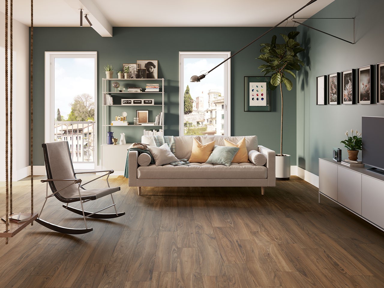 Piastrella Sottile 3,5 mm Slim Wood Walnut 20X100 Gres Effetto Legno Noce-69120