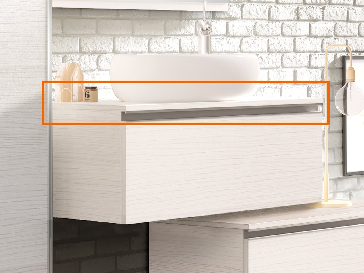 Toppino Smart 90 91X46XH2 Finitura Laminato Antigraffio Larice Bianco-17641