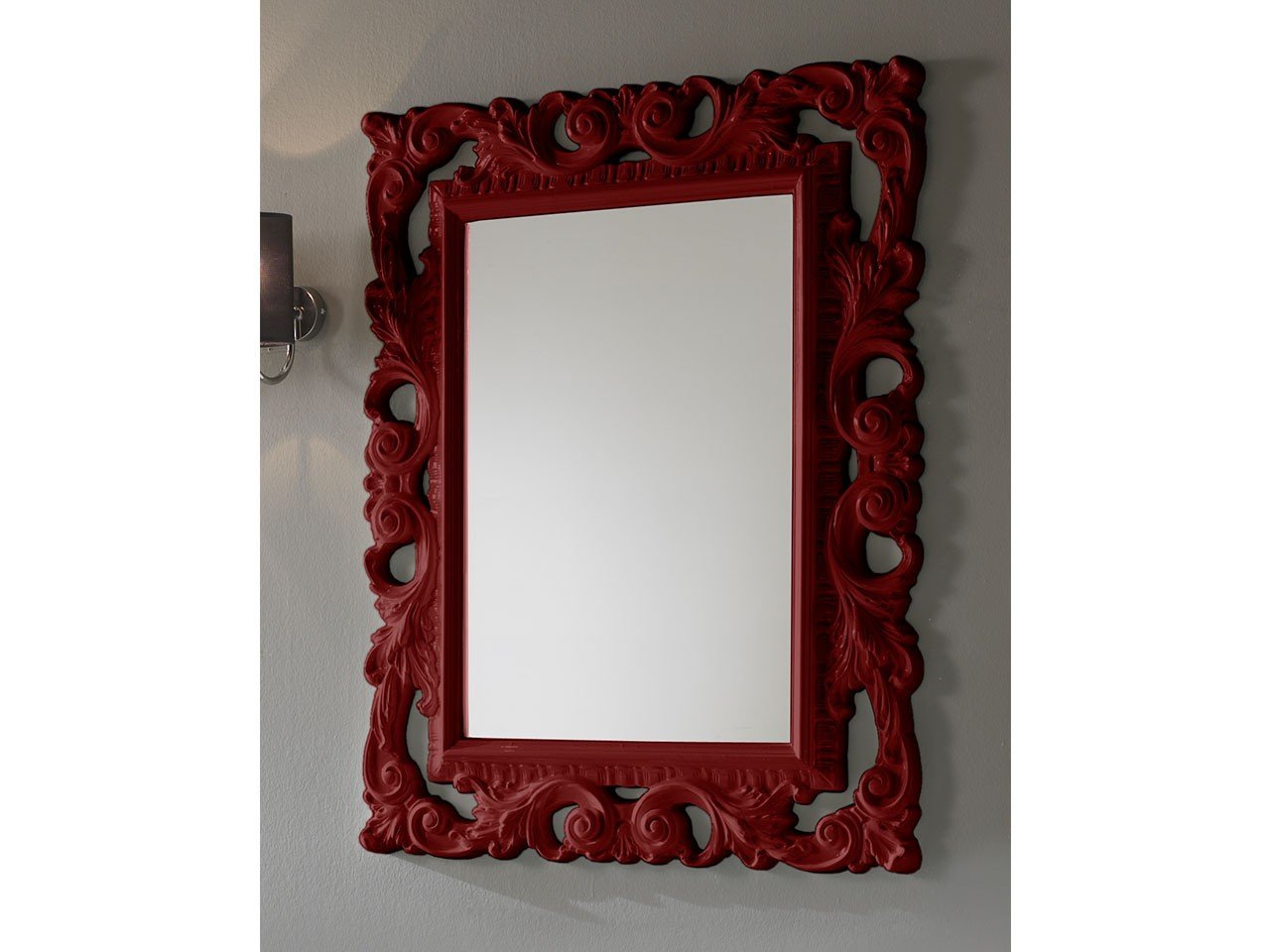 Specchio Bagno Barocco 94X75 Bordeaux-6929