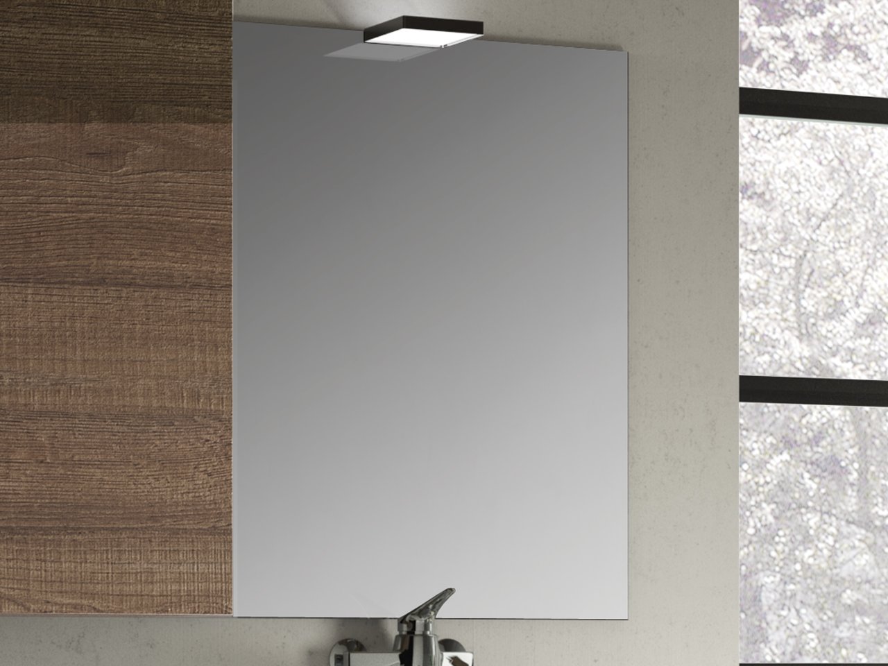 Specchio Bagno Filo Lucido con Bordo Pvc Cm. 70X81-13987