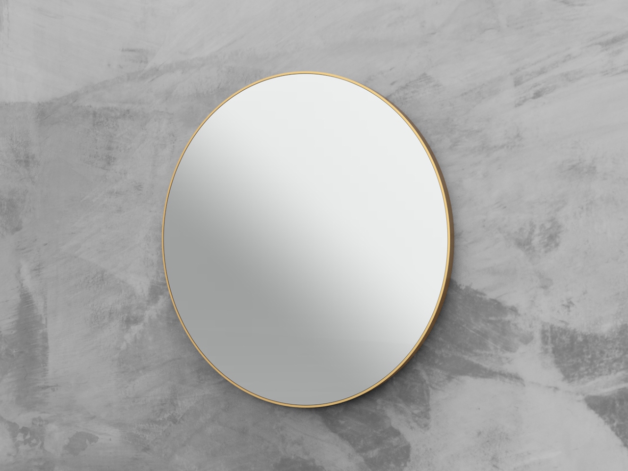 Specchio Bagno Queen Ø80 cm con Cornice Verniciato Oro Opaco-63714