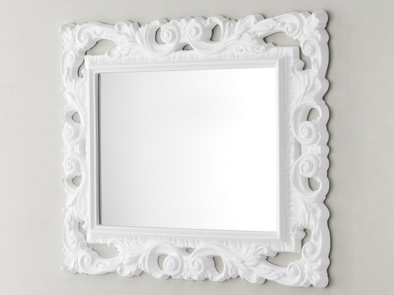 Specchio Bagno Barocco 94X75 Bianco-6926