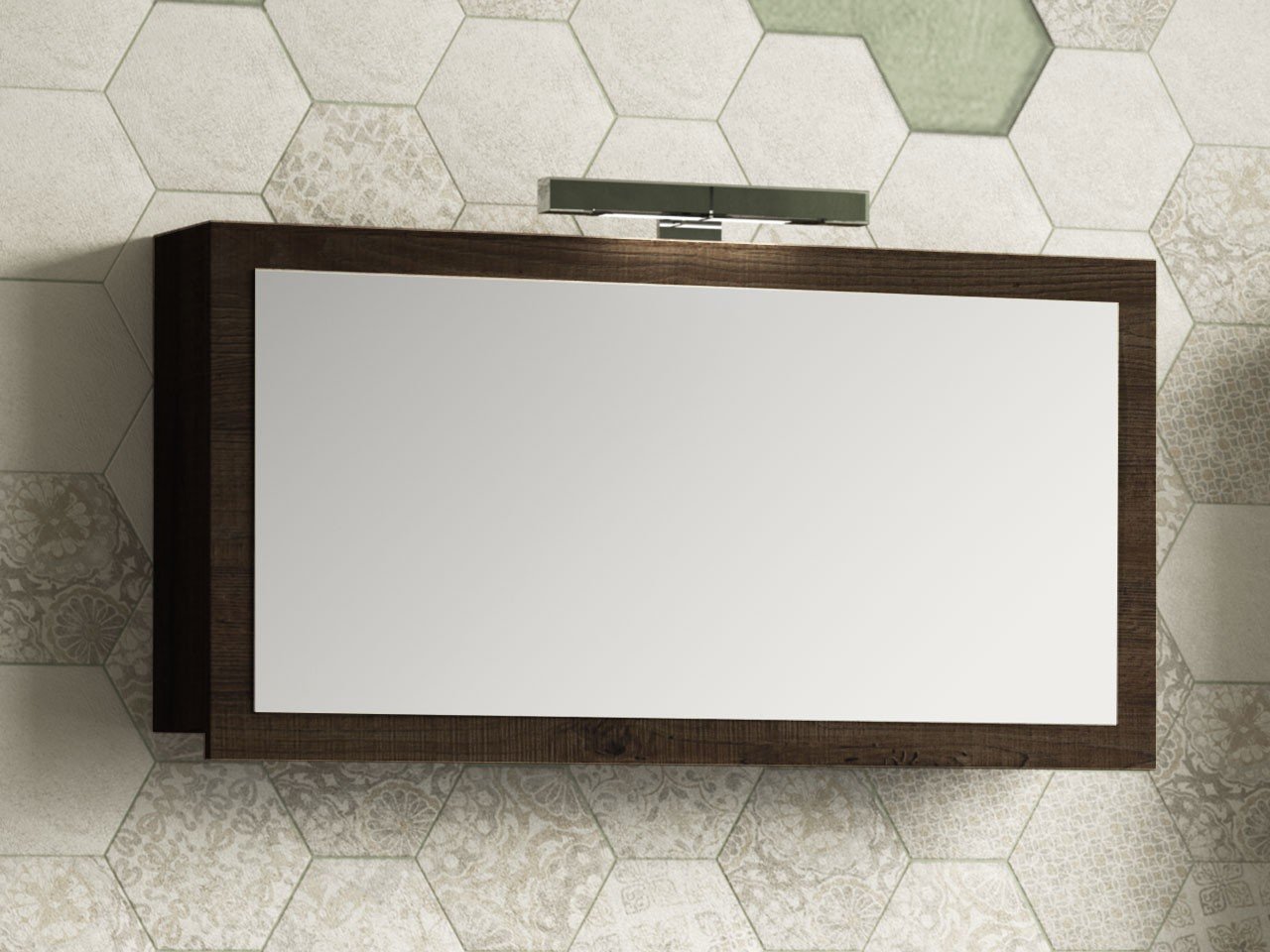 Specchio Bagno Qubo 100 Contenitore Olmo-Lava-17891