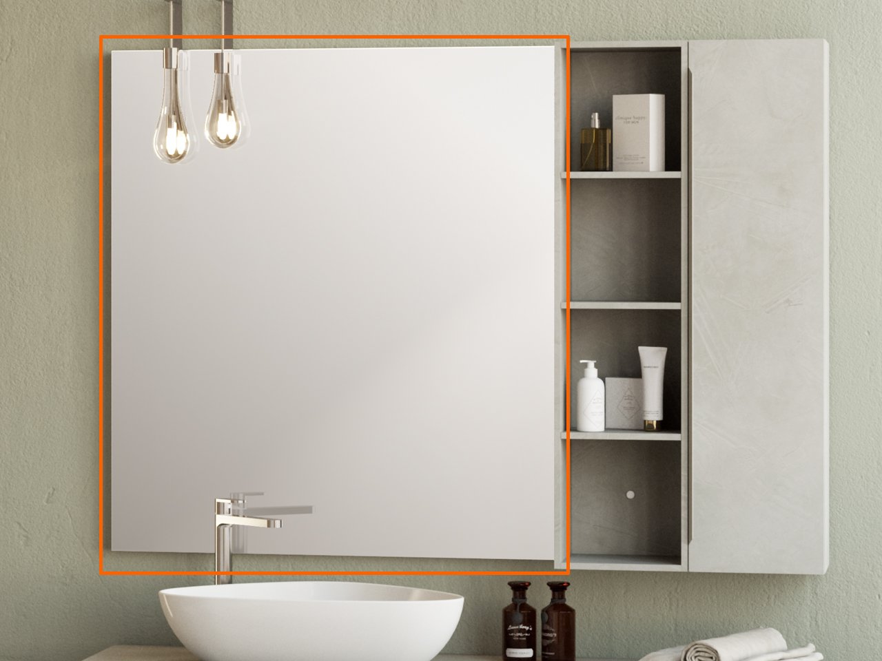 Specchio Bagno Filo Lucido con Bordo in Pvc Cm. 89X100-17504