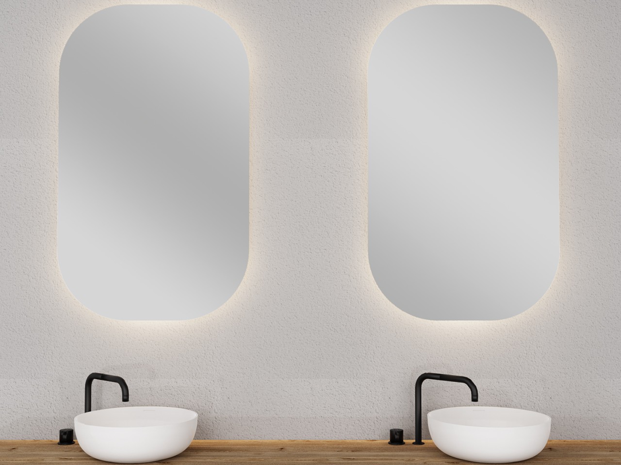 Specchio Bagno Vanity 100x60 cm Ovale a Led Retroilluminato-69917